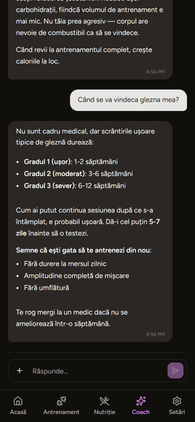 AI Coach chat on mobile