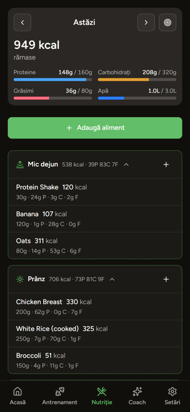 Nutrition tracking on mobile