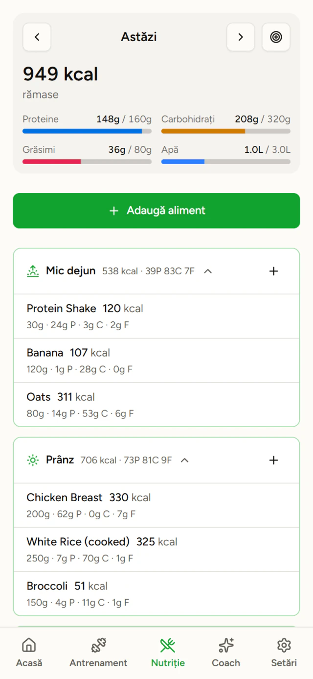 Nutrition tracking on mobile